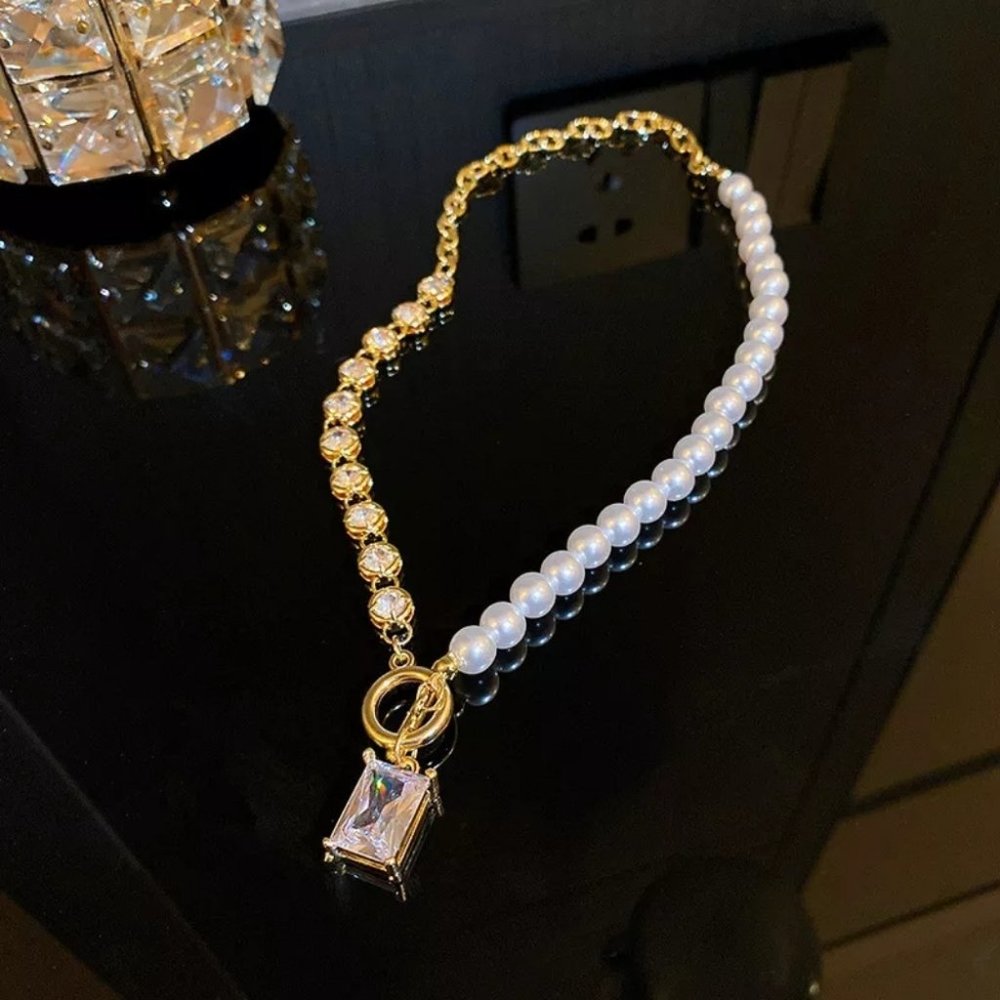 ***NEW 18K GOLD ELEGANT LOVE PEARL NECKLACE - Picture 3 of 6